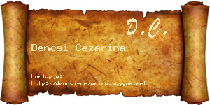 Dencsi Cezarina névjegykártya